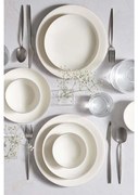 Комплект за хранене от 18 части, бял/сребрист, порцелан