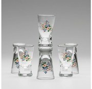 К-кт 6x чаша за шот прозрачен с мотив на букет № 3