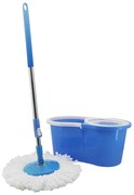 Въртящ се моп SAPIR SP 1120 BM1, 2 микрофибърни глави, Центрофуга, Стоманена дръжка, Син