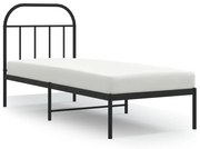 353625 vidaXL Метална рамка за легло с горна табла, черна, 75x190 см