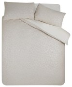 Сиво-бежово двойно спално бельо от жакард 200x200 cm Corded Leaves – Catherine Lansfield