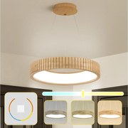 Brilagi - LED полилей на кабел FALCON WOOD MODERN LED/30W/230V, Ø 45 см, дърво