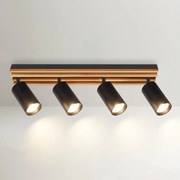 Brilagi - Насочващо осветително тяло SELE WOOD 4xGU10/30W/230V черно/дърво