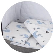 CHIPOLINO Спален к-кт за мини кошара "БЛИЗО ДО МЕН" БЯЛ/СИНИ ЛУНИ