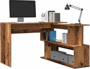 855956 vidaXL Ъглово бюро от старо дърво 200,5x50x76 cm Инженерна дървесина