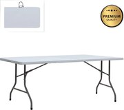 Capri TopMebel сгъваема маса за конференции - куфар, цвят ледено бяло 240x76x74cm.