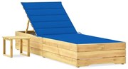 3065934 vidaXL Градински шезлонг с масичка и шалте, импрегнирано борово дърво