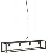 Интелигентна индустриална висяща лампа черна с 4 WiFi A60 - Cage