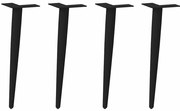 4012508 vidaXL Крака за масичка за кафе, конична форма, 4 бр., черни, 30-31 см, стомана