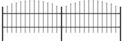 Sonata Градинска ограда с пики, стомана, (0,75-1)x3,4 м, черна