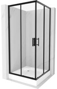 Mexen Rio квадратна душ кабина 90 x 90 см, прозрачна, черна + поддушово корито Rio, бяло - 860-090-090-70-00-4510
