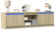 3307914 vidaXL ТВ шкаф с LED, сонома дъб, 180x34x50 см, инженерно дърво