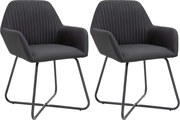 249813 vidaXL Трапезни столове, 2 бр, черни, текстил