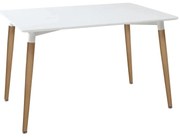 Трапезна маса Roka, 150x80 cm, МДФ бреза, Бял