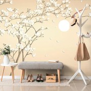 Тапет – Птички на клони на дърво