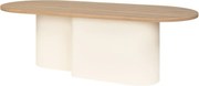 Бежова масичка за кафе с дъбов плот 50x115 cm Looi – noo.ma