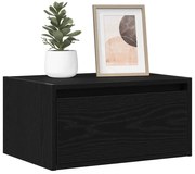 860214 vidaXL Нощни шкафчета за стена с LED осветление, 2 бр, Черен дъб