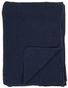 Тъмносиньо одеяло от рециклиран памук 130x170 cm Santos – House Nordic