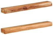 373632 vidaXL Стенни рафтове, 2 бр, 100x17x8 см, акациево дърво масив