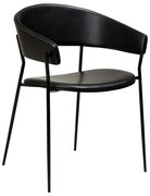 Матово черно трапезен стол с подлакътници Crib – DAN-FORM Denmark