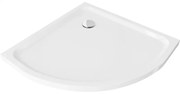 Mexen Flat полукръгъл тънък душ корито 80 x 80 см, бял, хром сифон - 41108080