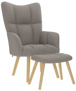 4016784 vidaXL Релаксиращ стол с табуретка, таупе, текстил