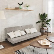 375732 vidaXL 2-местно разтегателно канапе, светлосиво, кадифе