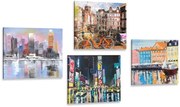 Комплект картини – Градове с имитация на маслена живопис