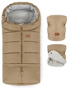 PETITE&MARS - Комплект детски чувал 3в1 JIBOT + ръкавици кафяв