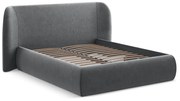 Тъмносиво двойно тапицирано легло с място за съхранение и включена подматрачна рамка 140x200 cm Hauke – Makamii