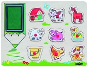 Woody - Дървен пъзел с печати - Животните във фермата