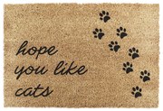 Изтривалка от кокосови влакна 40x60 cm Hope You Like Cats – Artsy Doormats