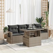 3326401 vidaXL Градински комплект с възглавници, 5 части, сив полиратан