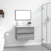815736 vidaXL Комплект мебели за баня от 2 части сив сонома инженерно дърво