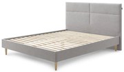Светлосиво тапицирано двойно легло с решетка 160x200 cm Elyna - Bobochic Paris