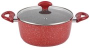 Тенджера с капак ZEPHYR Red Passion ZP 4418 E20, 2.2 литра, 20х8.5 см, Мраморно покритие, Индукция, Червен