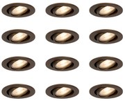 Комплект от 12 модерни вградени прожектори тъмен бронз, накланящи се - Cisco