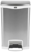 Rubbermaid Кош Slim Jim Front, метален, 50 L, бял