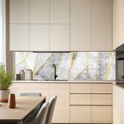 Стъклен гръб за кухня - Златни форми