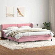 3317462 vidaXL Box Spring легло с матраци розово 200x210 cm кадифе