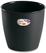 Stefanplast - Кръгла кашпа Academy Line 22 см - антрацит