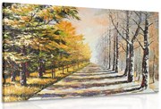 Картина на платно – Есенна алея от дървета