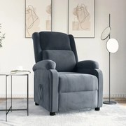 342400 vidaXL Реклайнер стол, тъмносив, кадифе