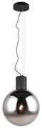 Черно LED висящо осветително тяло със стъклен абажур ø 50 cm Cipallone – CINQUE