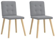 4101068 vidaXL Трапезни столове, 2 бр, светлосиви, текстил