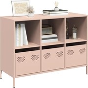 851365 vidaXL Бюфет, розов, 101,5x39x73,5 см, студеновалцувана стомана