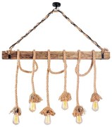 Полилей на кабел EREBOS 6xE27/40W/230V, кафяв