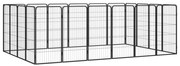 Заграждение за куче черно 20 панела 50x100 см прахово боядисано