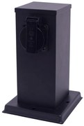 Екстериорен стълб с контакти 1Z SCHUKO 230V IP44 20 см черен