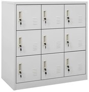 336440 vidaXL Заключващ се шкаф, светлосив, 90x45x92,5 см, стомана